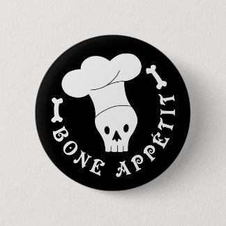 Knochen Appetit Skelett-Koch Button