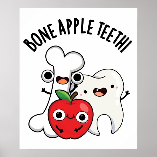 Knochen Apple Teeth Funny Bona Appetit Pub Poster (Vorne)