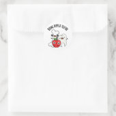 Knochen Apple Teeth Funny Bona Appetit Pub Runder Aufkleber (Tasche)