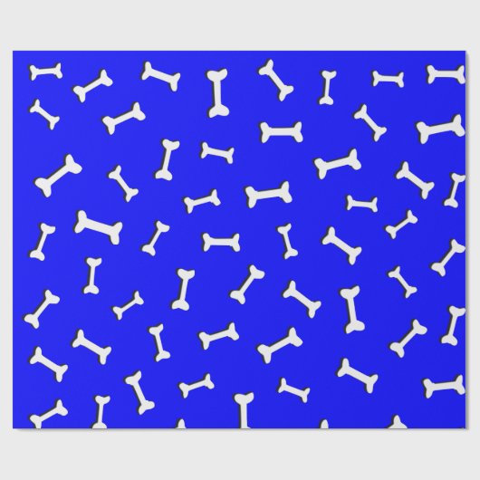 Knochen auf blauem Hintergrundpapier, mit kundensp Geschenkpapier (Flach)