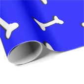 Knochen auf blauem Hintergrundpapier, mit kundensp Geschenkpapier (Rolleneckpunkt)