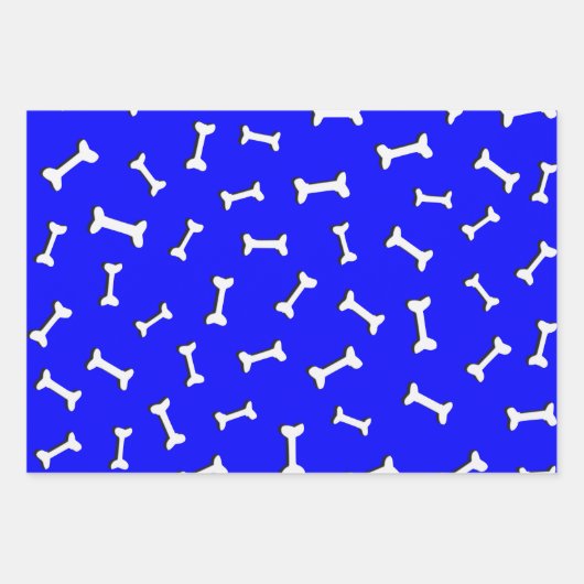 Knochen auf blauem Hintergrundpapier, mit kundensp Geschenkpapier Set (Vorderseite)