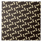 Knochen auf braunem Muster Fliese (Vorderseite)