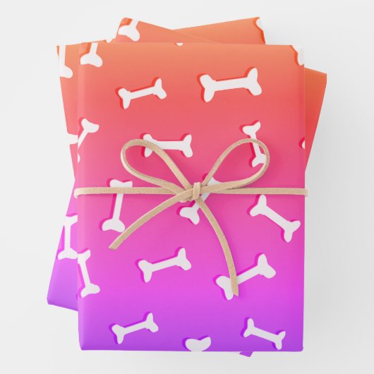 Knochen auf farbenfrohen Hintergrundpapier schneid Geschenkpapier Set (Beispiel)