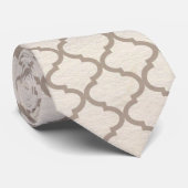 Knochen/Beige Arabeske  Krawatte (Gerollt)