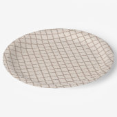 Knochen/Beige marokkanisches Gitter Pappteller (Schrägansicht)