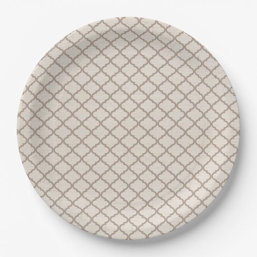 Knochen/Beige marokkanisches Gitter Pappteller (Vorderseite)