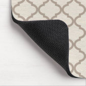 Knochen/Beige marokkanisches Gittermuster Mousepad (Ecke)