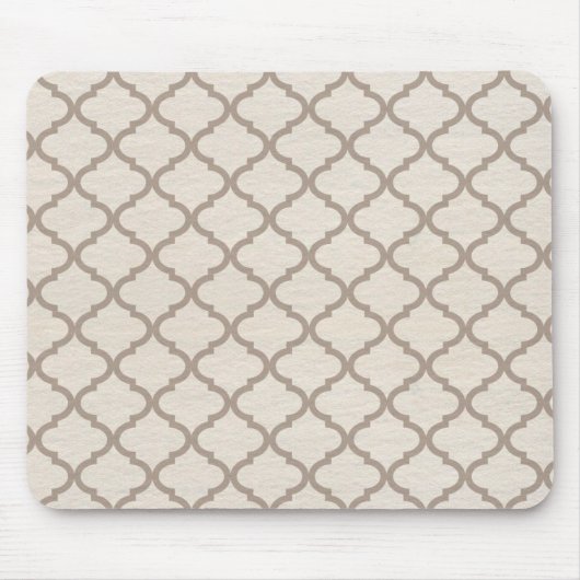 Knochen/Beige marokkanisches Gittermuster Mousepad (Vorne)