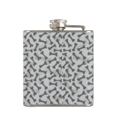 Knochen-Beschaffenheits-Muster Greyscale Flachmann (Rückseite)