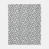 Knochen-Beschaffenheits-Muster Greyscale Fleecedecke (Vorderseite)