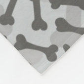 Knochen-Beschaffenheits-Muster Greyscale Fleecedecke (Ecke)