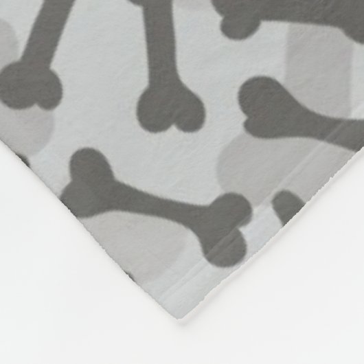 Knochen-Beschaffenheits-Muster Greyscale Fleecedecke (Ecke)