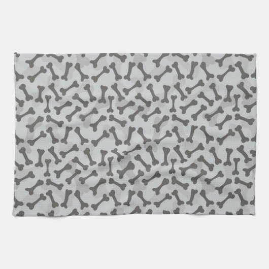 Knochen-Beschaffenheits-Muster Greyscale Geschirrtuch (Horizontal)