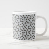 Knochen-Beschaffenheits-Muster Greyscale Jumbo-Tasse (Rechts)