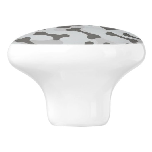 Knochen-Beschaffenheits-Muster Greyscale Keramikknauf (Seitenansicht)