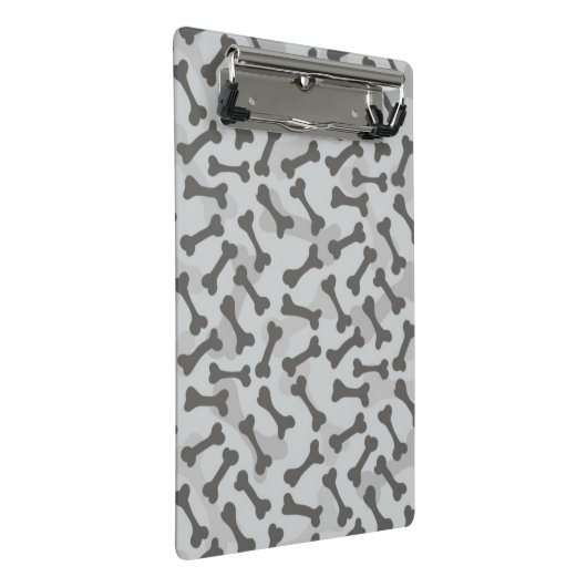 Knochen-Beschaffenheits-Muster Greyscale Mini Klemmbrett (Schrägansicht)