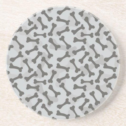 Knochen-Beschaffenheits-Muster Greyscale Sandstein Untersetzer (Vorne)