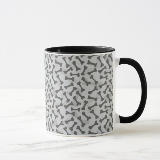 Knochen-Beschaffenheits-Muster Greyscale Tasse (Rechts)