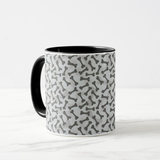 Knochen-Beschaffenheits-Muster Greyscale Tasse (Vorderseite Links)