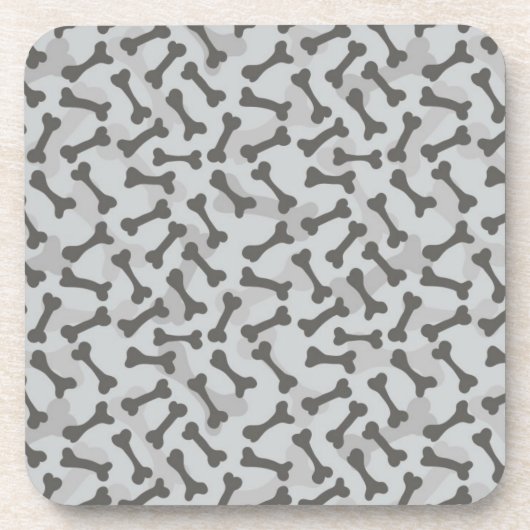 Knochen-Beschaffenheits-Muster Greyscale Untersetzer (Vorderseite)