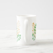 Knochen-China-Cup-Geschenk mit Blume und Blätter Porzellantasse (Rückseite)