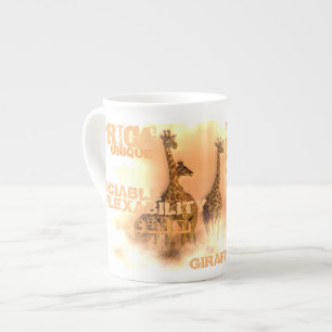 Knochen-China-einzigartige Giraffen-Tasse Porzellantasse