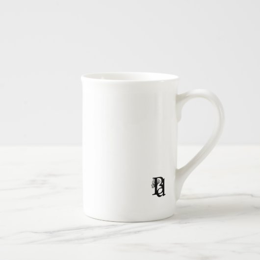 Knochen-China-Tasse Abstrakt Art Blauen Ozean Porzellantasse (Rechts)