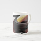 Knochen-China-Tasse Abstrakt Art Schwarz-weiß Powd Porzellantasse (Vorderseite Rechts)