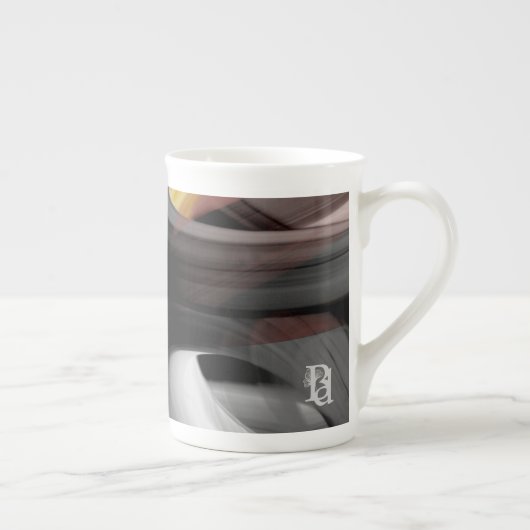 Knochen-China-Tasse Abstrakt Art Schwarz-weiß Powd Porzellantasse (Rechts)