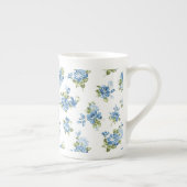 Knochen-China-Tasse-Blau-Rose Porzellantasse (Rechts)
