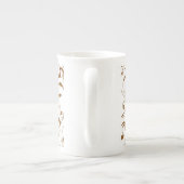 Knochen-China-Tasse-Braune Wirbel Porzellantasse (Rückseite)