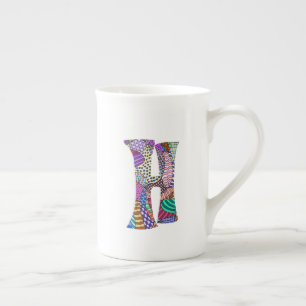 Knochen-China-Tasse des Feier-Buchstabe-H Porzellantasse