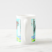 Knochen-China-Tasse Meow-Schreckens-Katze helles Porzellantasse (Rückseite)