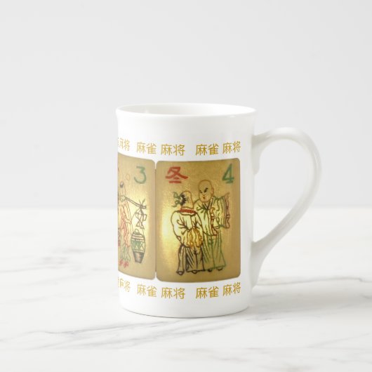 Knochen-China-Tasse mit Jahreszeitfliesen Porzellantasse (Rechts)