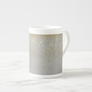 Knochen-China Tasse-Petite Golden Stars-Gray Porzellantasse