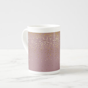 Knochen-China Tasse-Petite Golden Stars-Mauve Porzellantasse