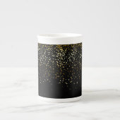 Knochen-China Tasse-Petite Golden Stars-Noir Porzellantasse (Vorderseite)