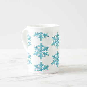 Knochen-China Tasse-Schneeflocken Porzellantasse