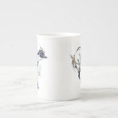 Knochen-China-Tassegraues Dressage-Pferd und Porzellantasse (Vorderseite)