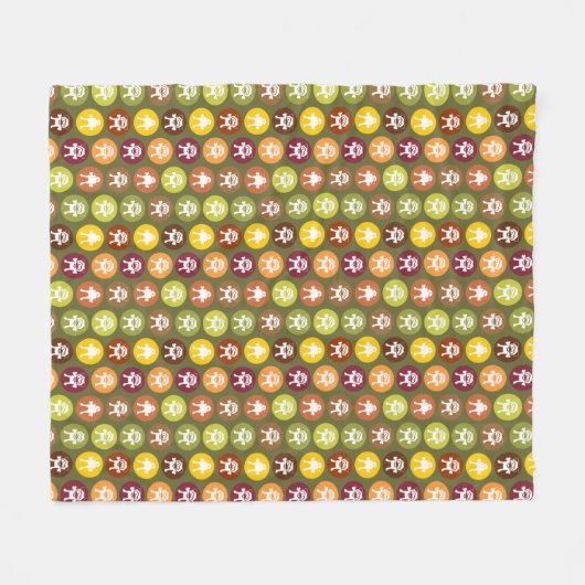 Knochen! Circle Print Herbstfarben (Medium) Fleecedecke (Vorderseite (Horizontal))