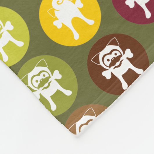 Knochen! Circle Print Herbstfarben (Medium) Fleecedecke (Ecke)