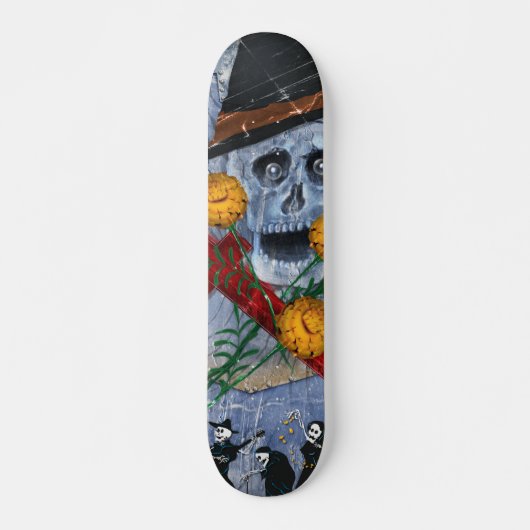 Knochen Deck™ - Muertos und Ringelblumen Skateboard (Vorne)