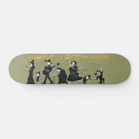 Knochen Deck™ - tanzendes Muertos Skateboard (Horizontal)