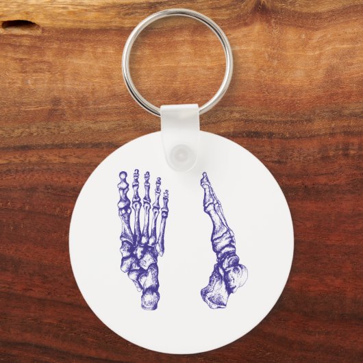 Knochen der Füße - blau Schlüsselanhänger (Vorderseite)