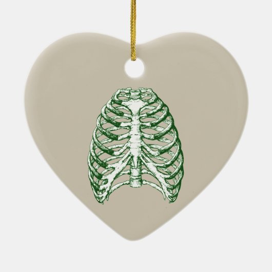 Knochen des menschlichen Thoraxes Keramik Ornament (Hinten)