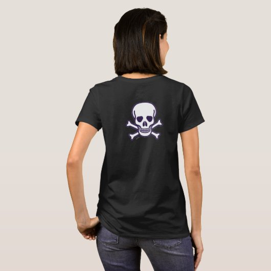 Knochen Frauen Schwarzer T - Shirt zurück (Schwarz voll)