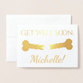 Knochen "Get Well bald" + Individuelle Name, Meldu Folienkarte (Vorderseite mit Umschlag)