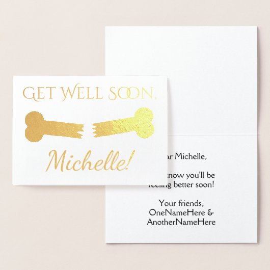 Knochen "Get Well bald" + Individuelle Name, Meldu Folienkarte (Anzeige)