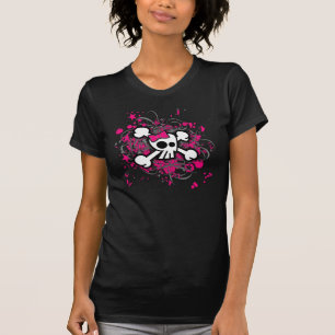 Knochen-Girly Schädel T-Shirt